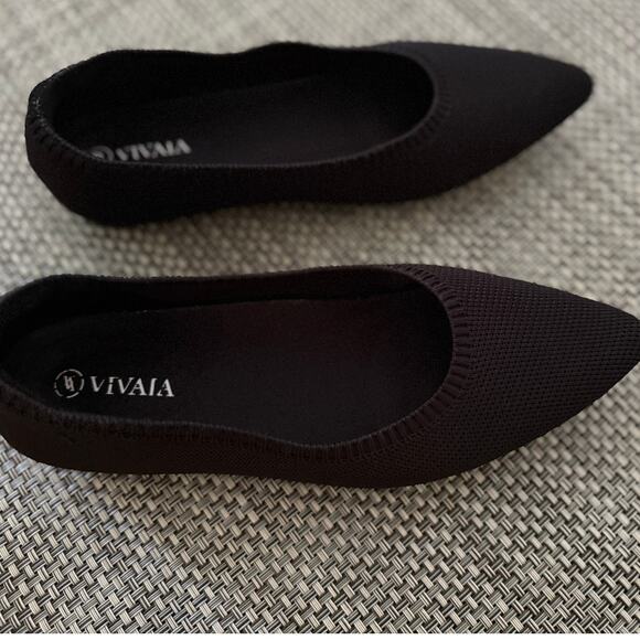 VIVAIA Aria Pointed-Toe Water Repellent Ballet Flats EU36/ US 5.5 Black Preppy - Picture 4 of 6